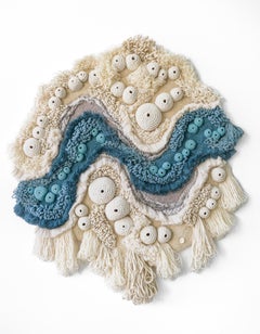 Tapiz de pared de ganchillo y ganchillo inspirado en los arrecifes de coral
