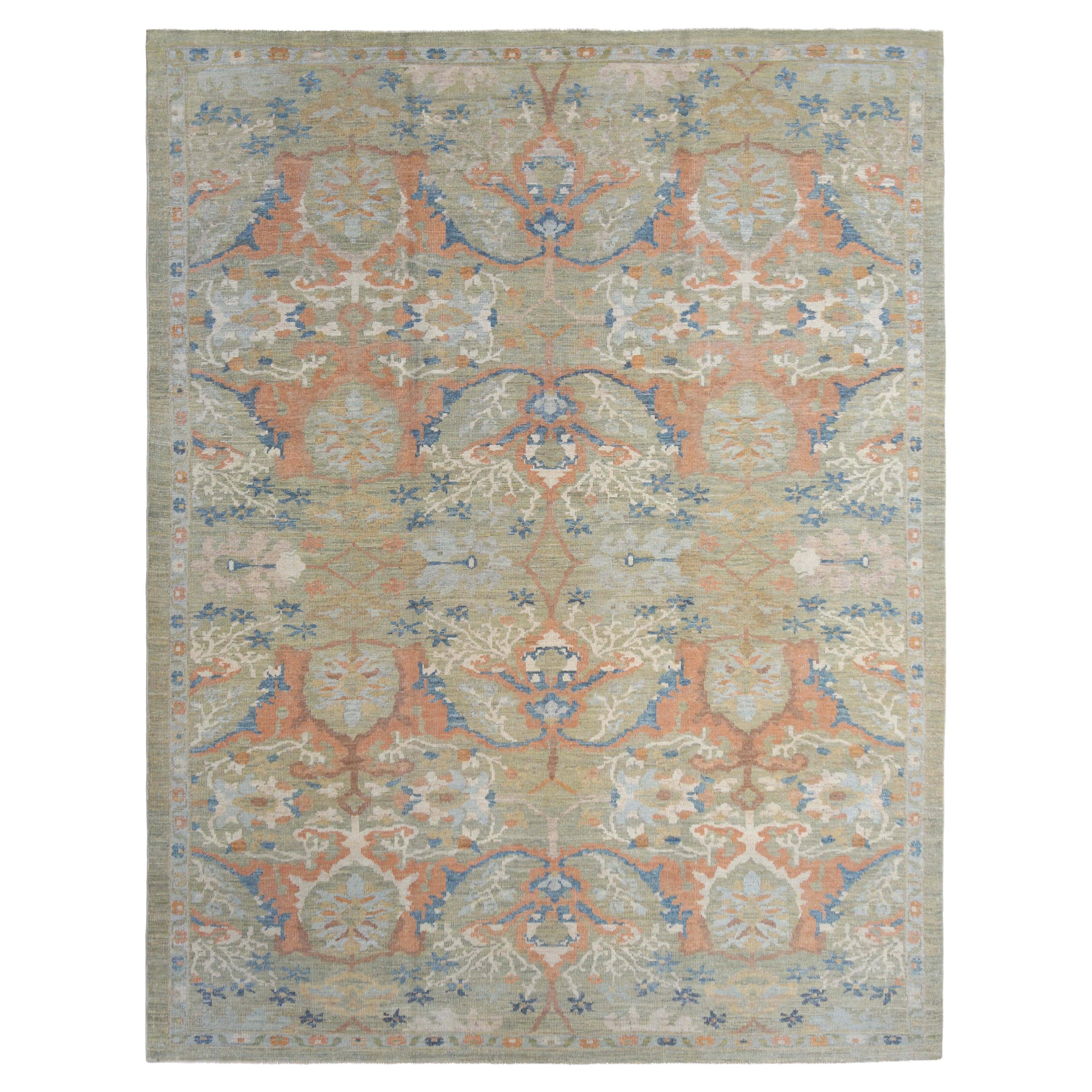 Coral Rich Colored Turkish Handmade Rug For Sale