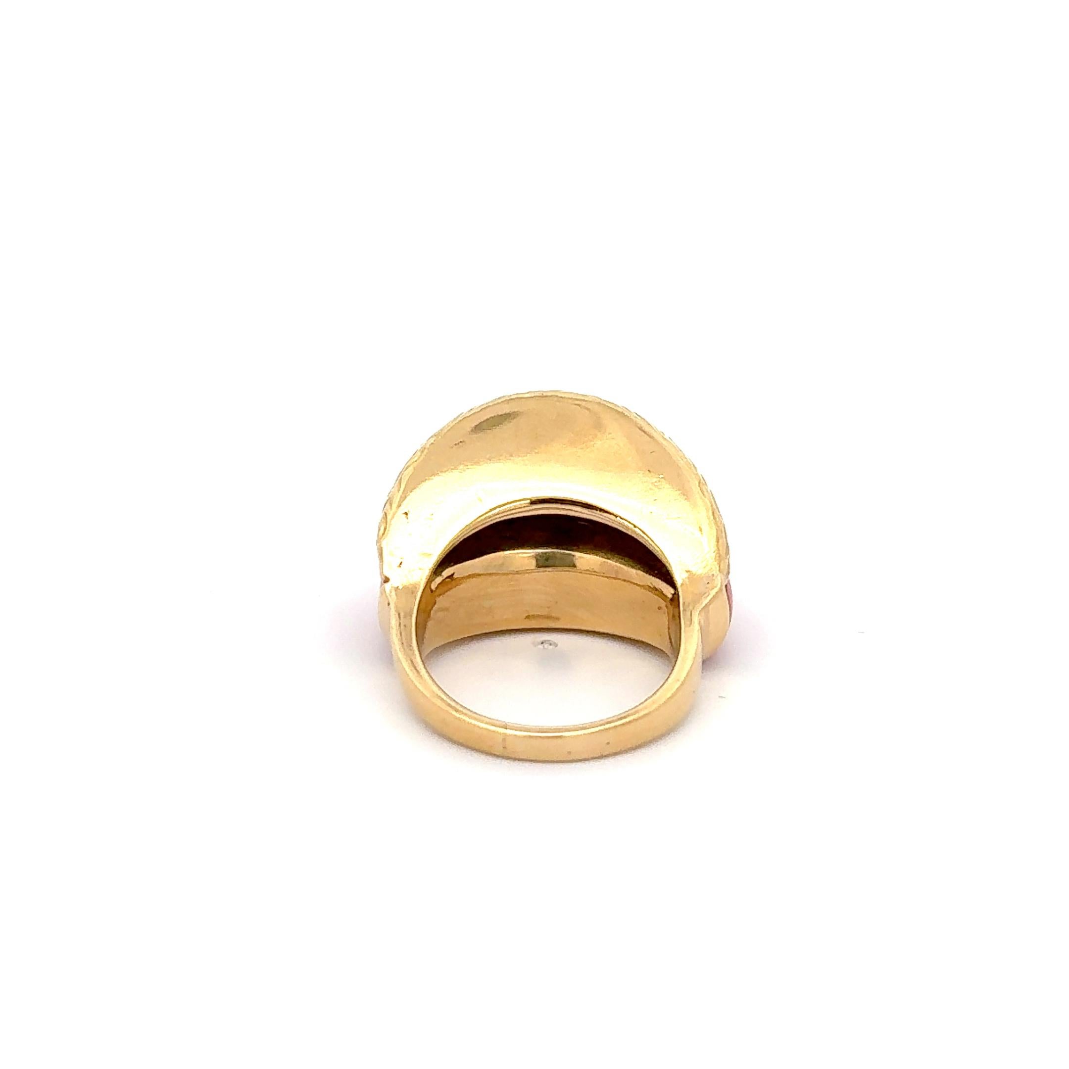 Korallenring 18K Gelbgold im Zustand „Hervorragend“ im Angebot in Dallas, TX