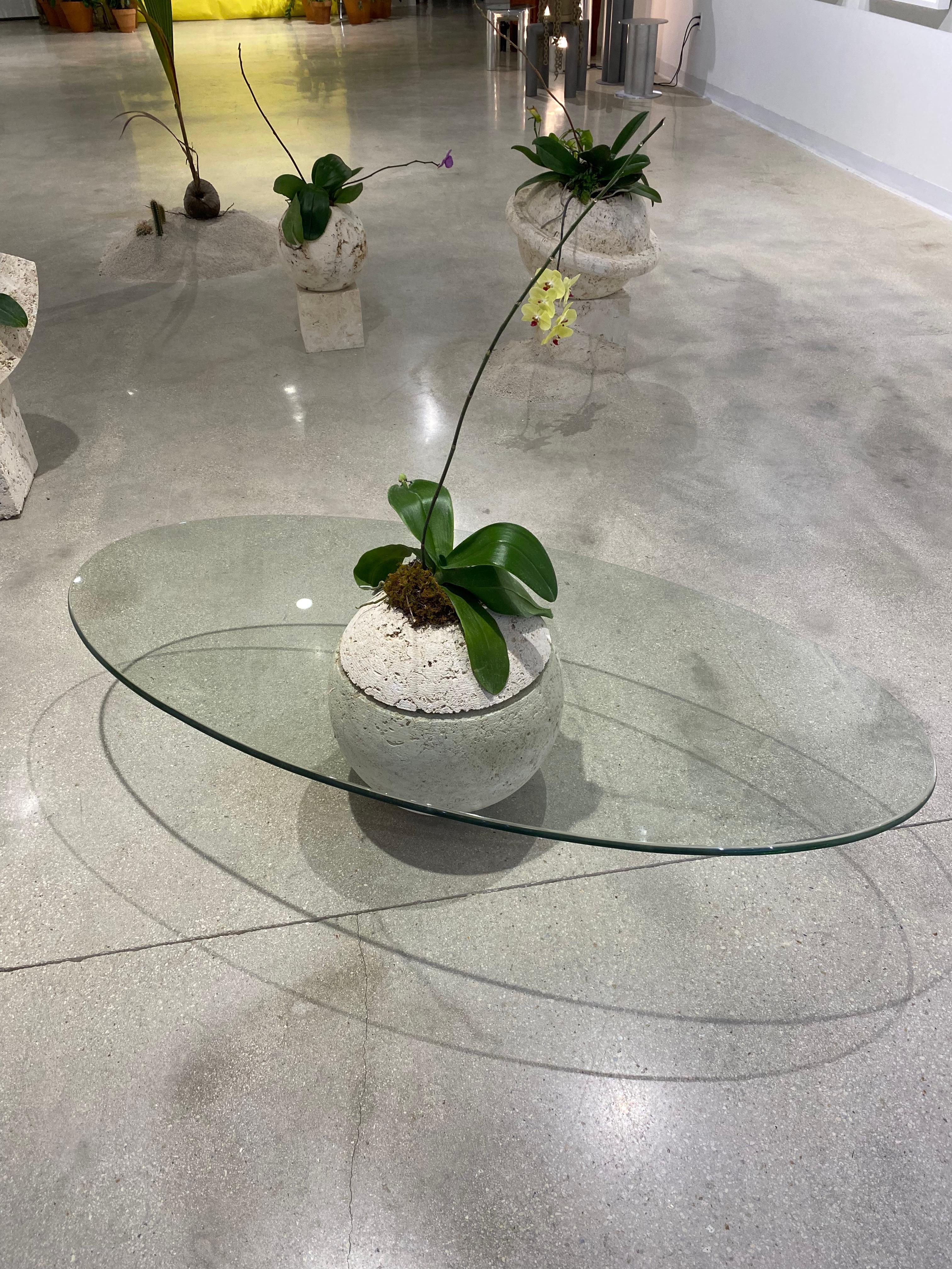 Coral Rock Saturn Coffee Table Oval In New Condition For Sale In Miami, FL