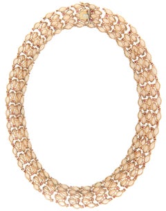 Coral Rubies 14 Karat Yellow Gold Choker Necklace