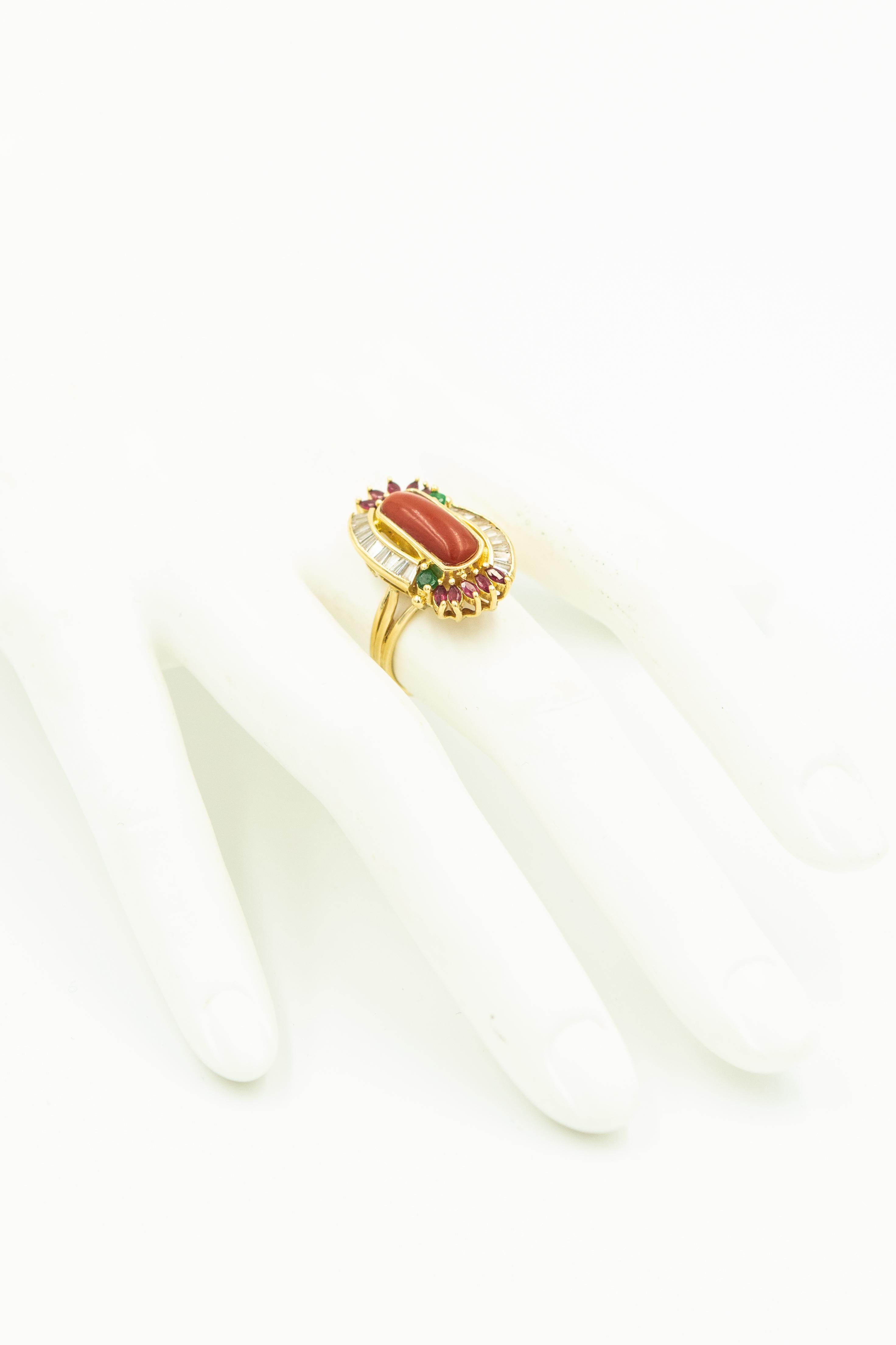 coral ruby ring