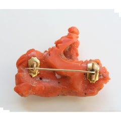 Coral Sculpture Brooch