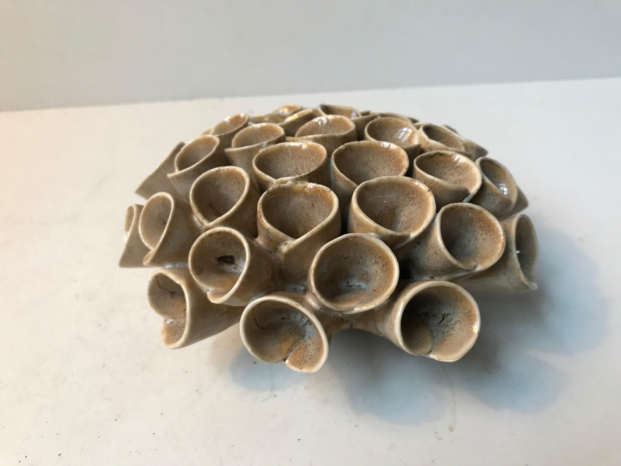 Coral Shaped Ceramic Vase by Anonymous Danish Ceramist, 1980s In Good Condition In Esbjerg, DK