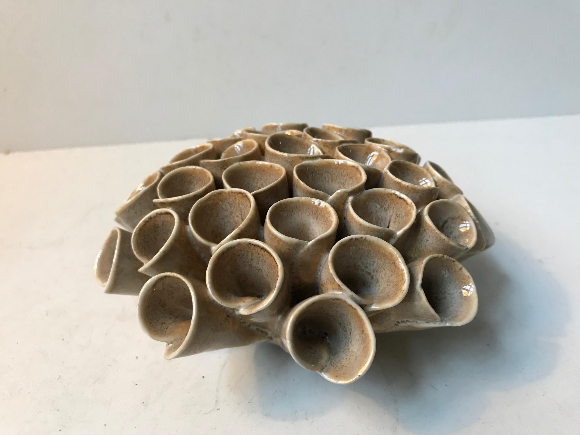 Late 20th Century Coral Shaped Ceramic Vase by Anonymous Danish Ceramist, 1980s