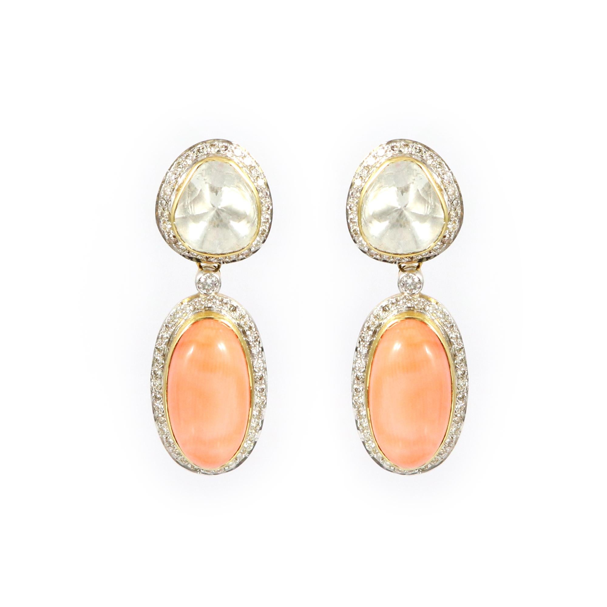 Modern Coral Statement Earrings 0899 For Sale
