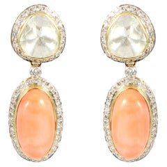 Coral Statement Earrings 0899