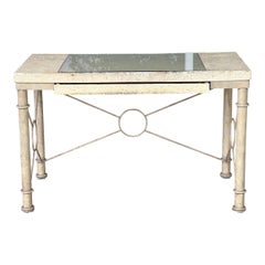 Coral Stone and Metal Coastal Desk