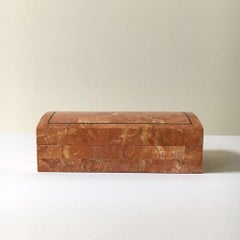 Coral Stone Veneered Box by Maitland Smith, 1980s