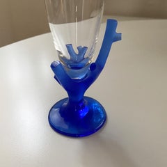 Coral "Trapani" Champagne Flute by Garouste and Bonetti for Daum, France, 1980s.