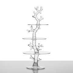 Modernity Hand Blown "Coral Triple Glass Upstand" Nature Sea Creatures Reef Ocean