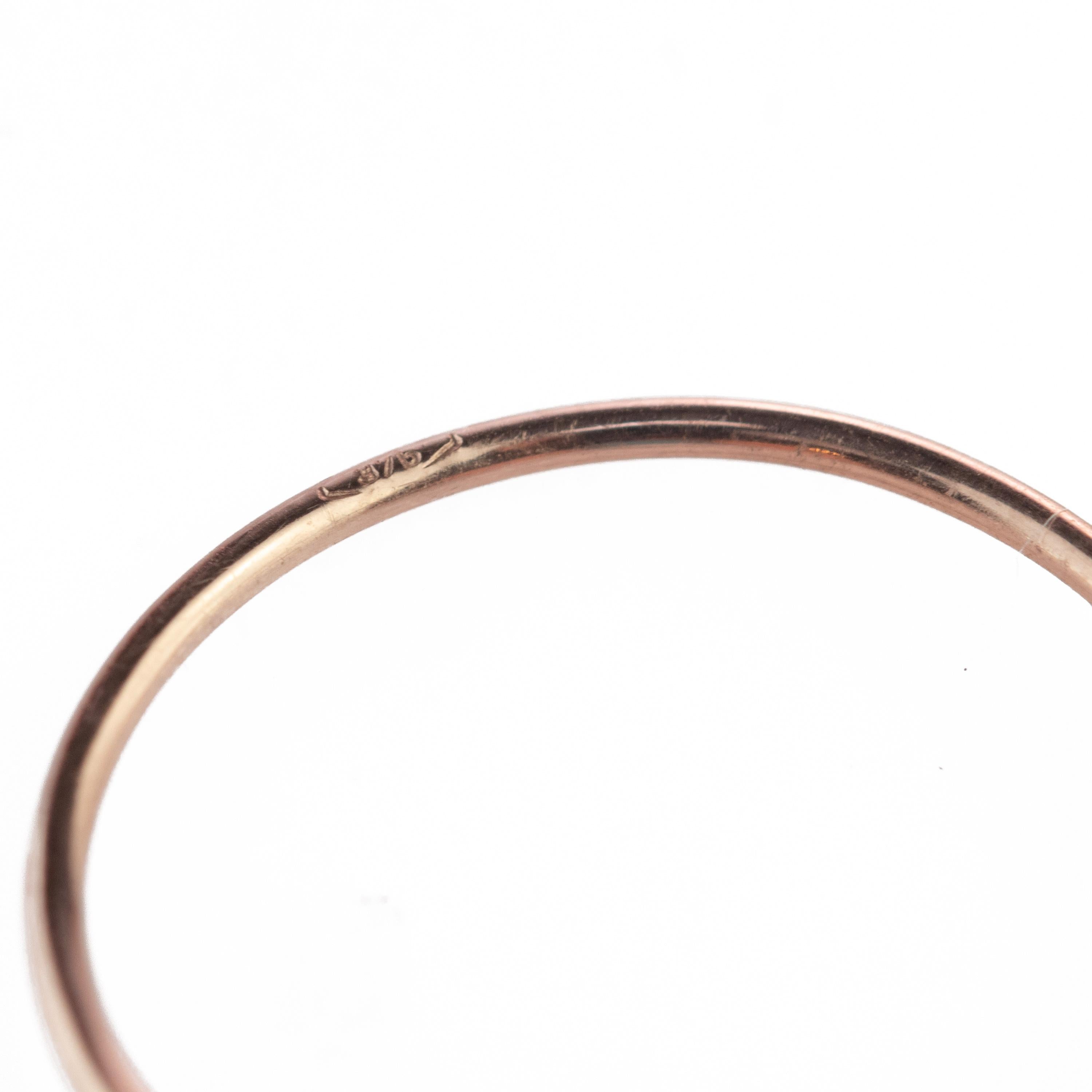 Coral Turquesa Redondo 9 Kilates Oro Rosa Asteroide Boho Banda Planeta Anillo en venta 1