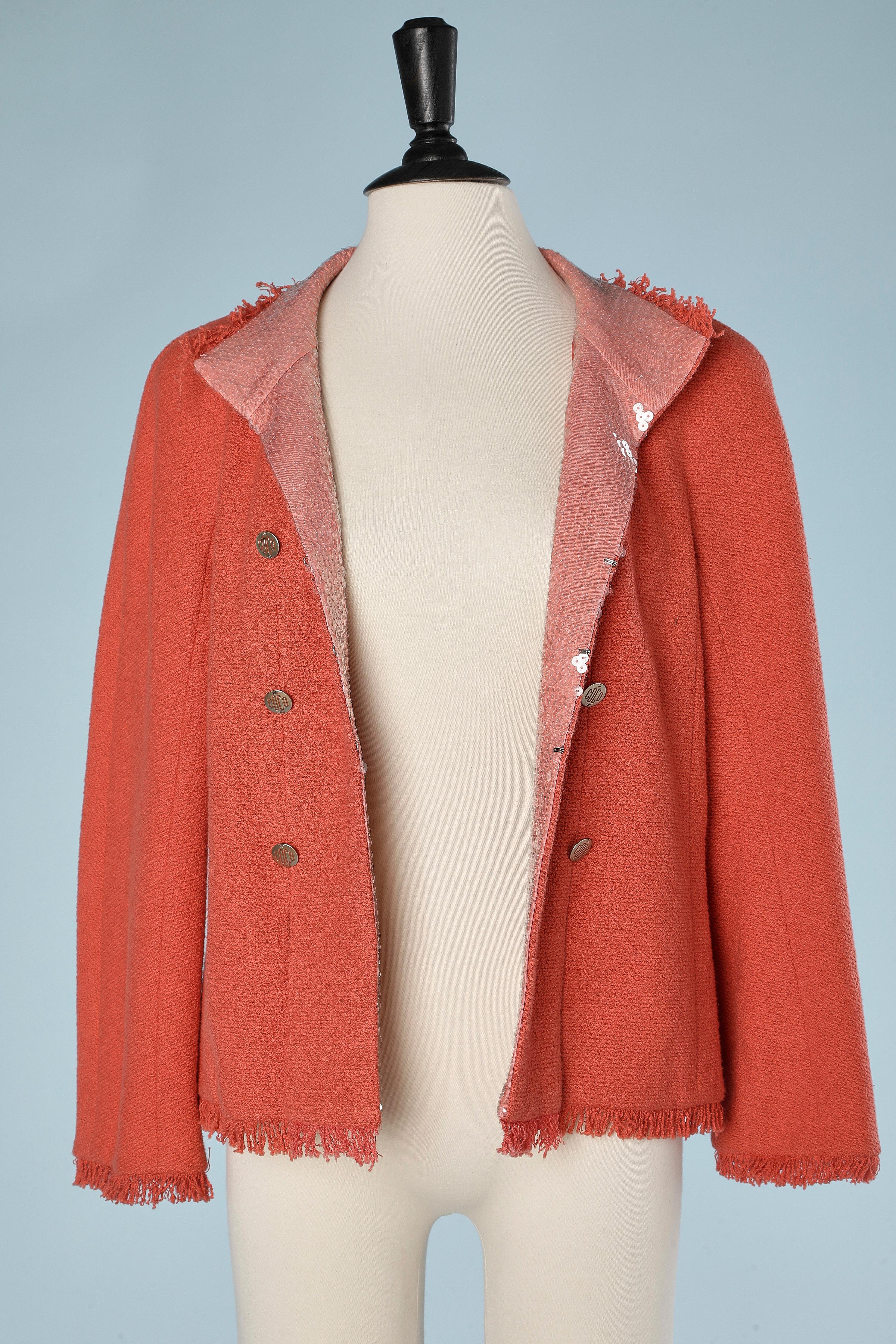 Giacca in tweed color corallo 