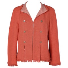 Koralle Tweed-Jacke „Coco Line“  mit transparentem Paillettenbesatz Cruise 2008 Chanel