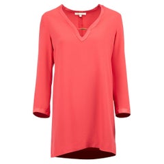 Coral V-Neck Tunic Top Size M