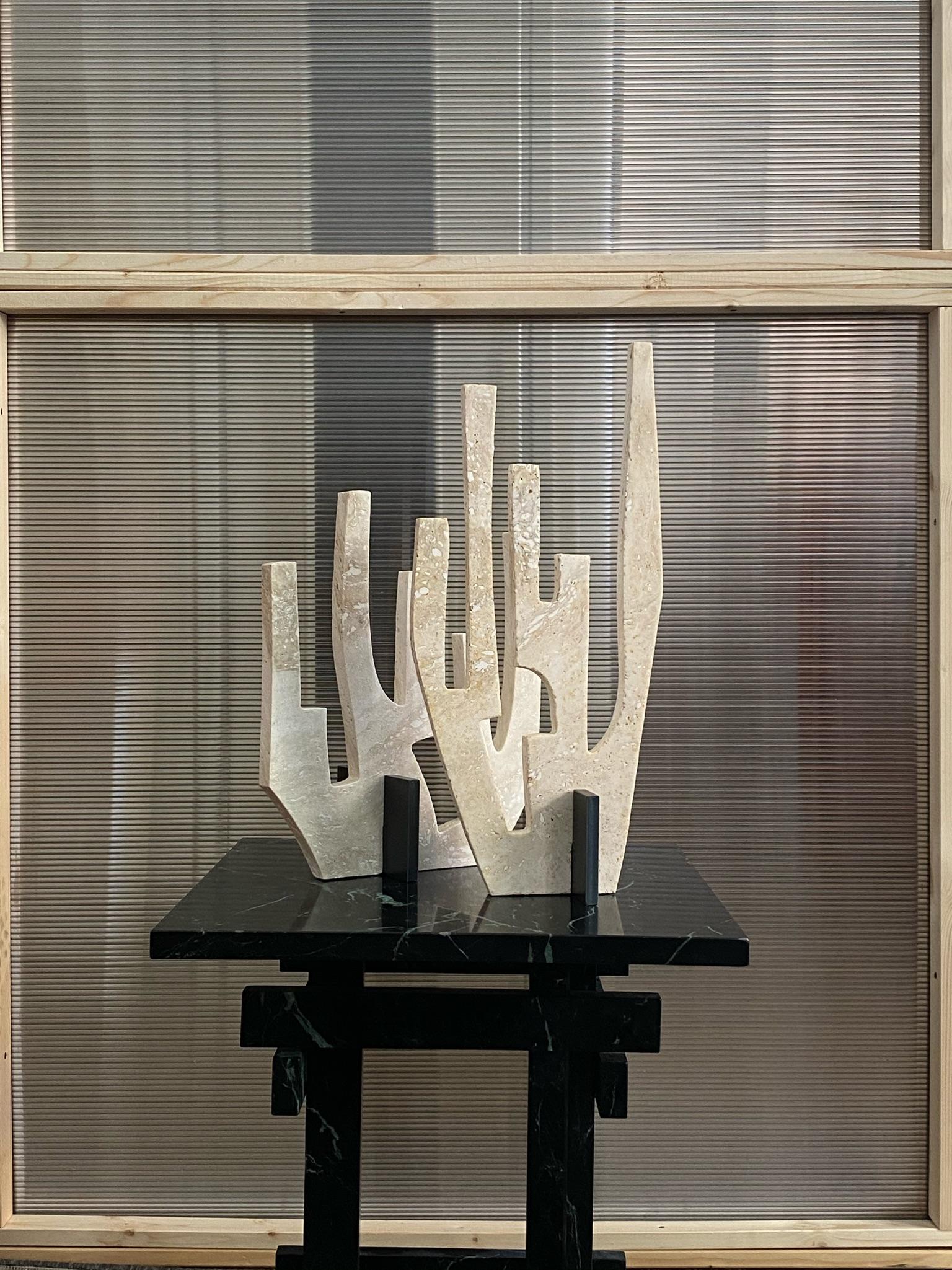 Contemporary Limited Edition Travertino Sculpture, Coral V1 by Edizione Limitata For Sale 4