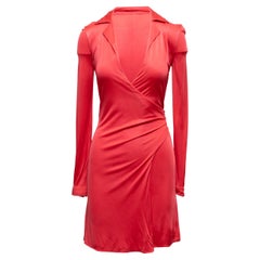 Vestido envolvente de manga larga Versace coral Talla IT 38