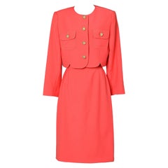 Coral wool skirt-suit Valentino Miss V