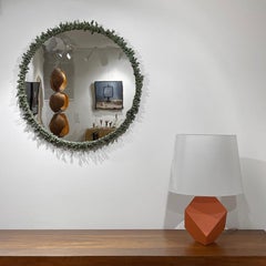 CORAL XL Ø72 miroir en bronze à patine verte par Benjamin Pagart, 2024