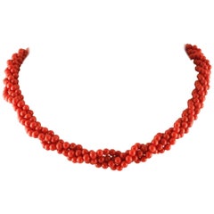 Coral Yellow Gold Necklace