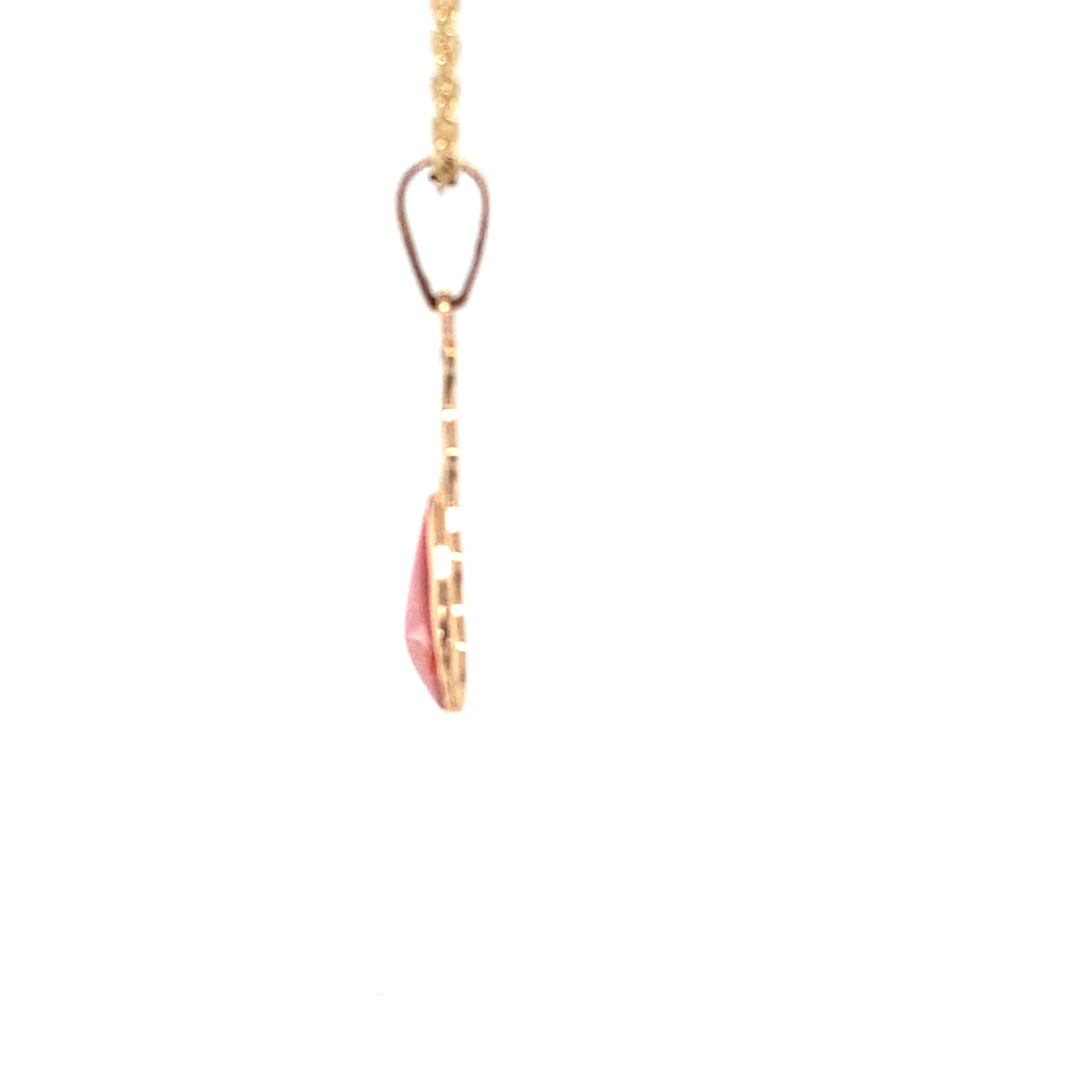 Women's Coral Yellow Gold Pendant Necklace For Sale
