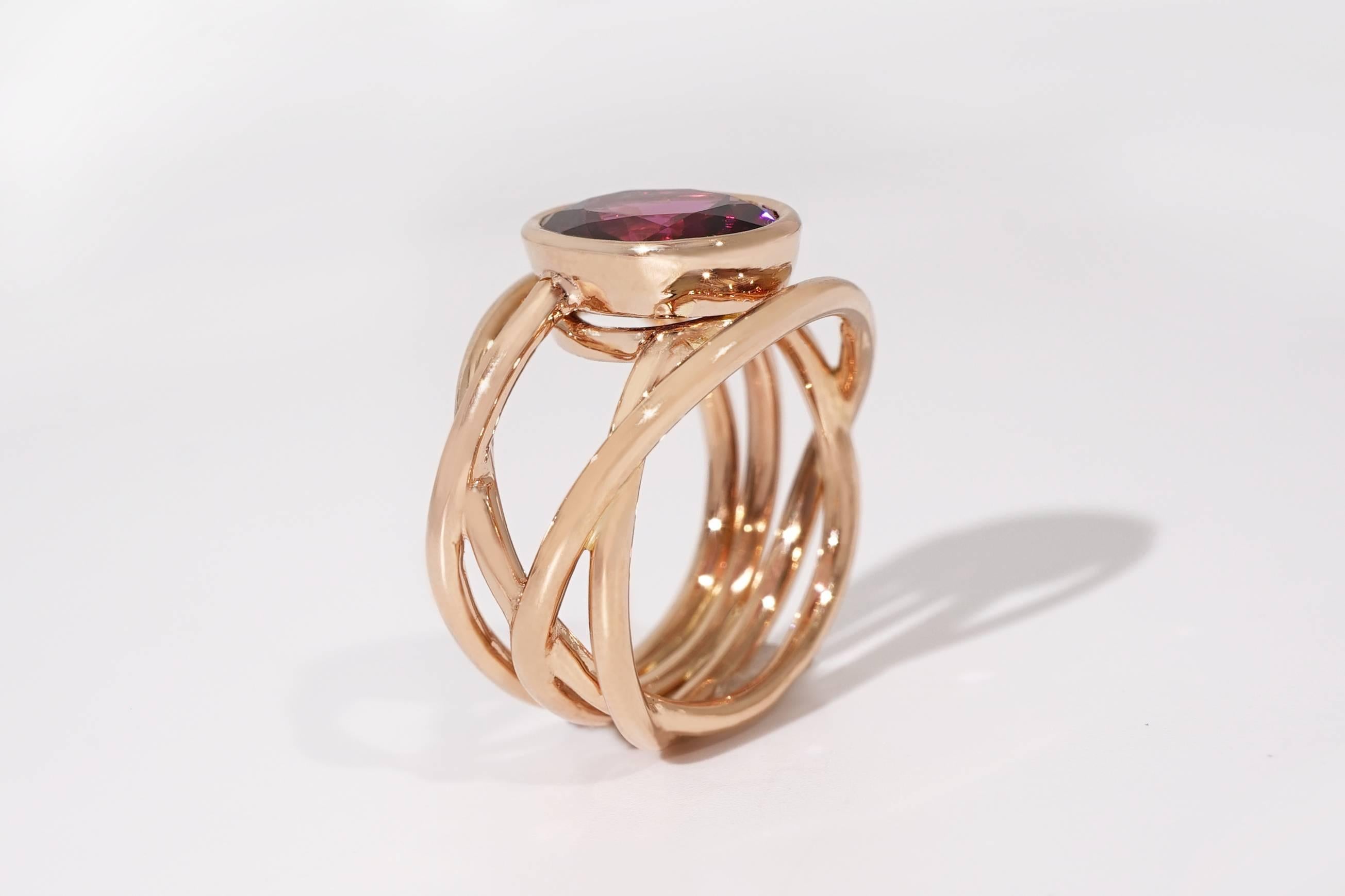 garnet pinky ring