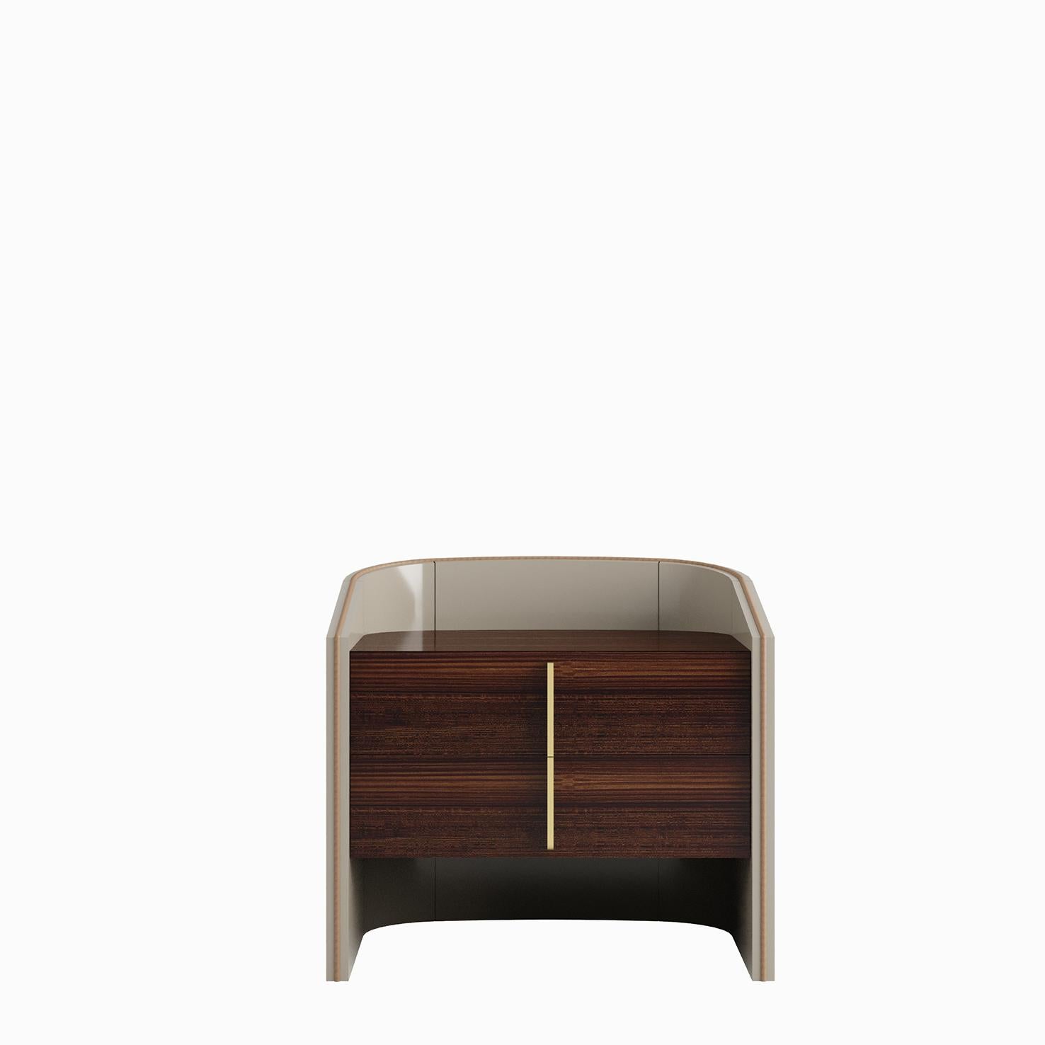 Contemporary CORALINA Nightstand with Two Drawers For Sale