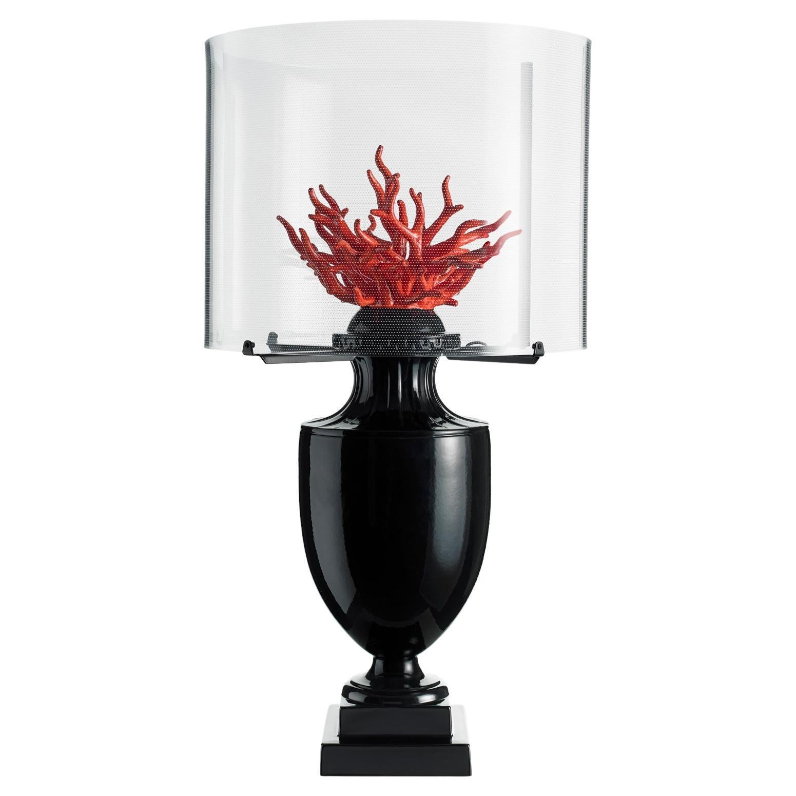 Lampe à touches Coralli, noir et rouge en vente