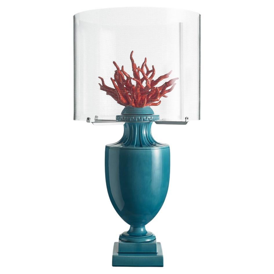 Lampe à touches Coralli, turquoise et rouge