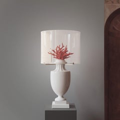 Lampe à touches Coralli, blanc et rouge