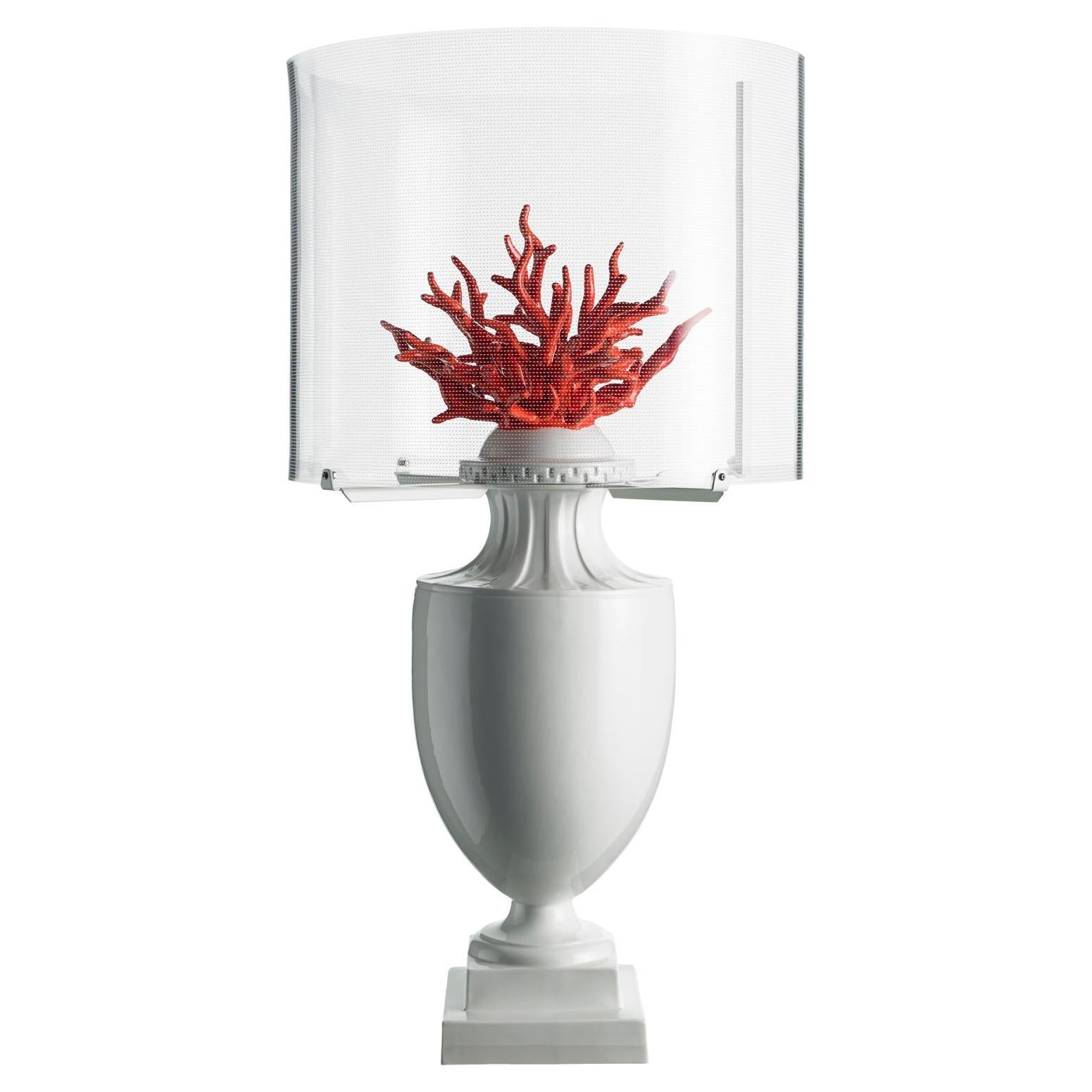 Lampe à touches Coralli, blanc et rouge en vente