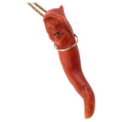 Corallum Rubrum Horn avec O Munaciello Naples 19ème siècle