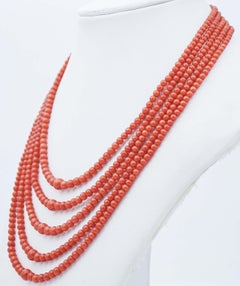 Coral, Multi-Strands Necklace