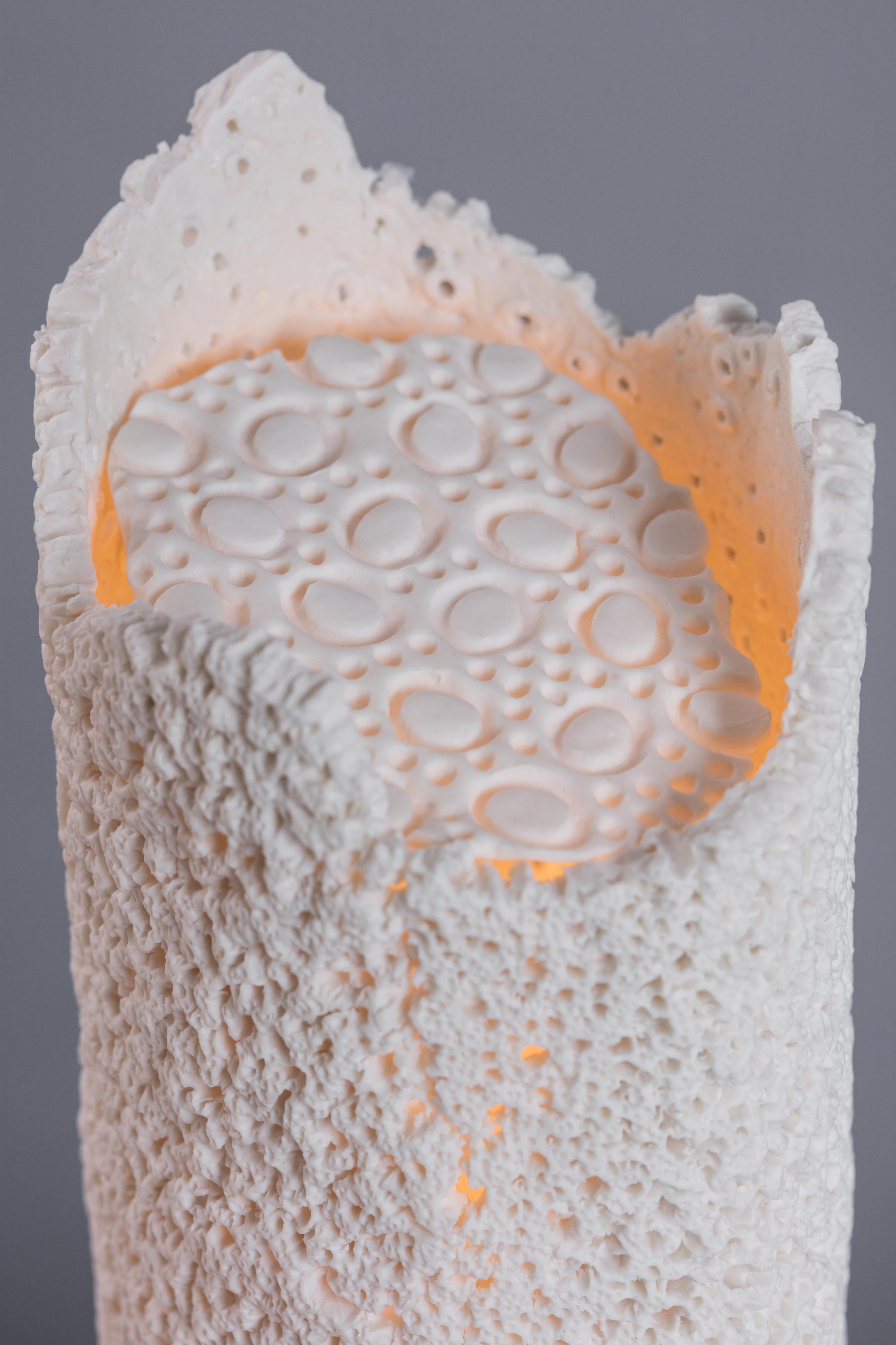 French Corals, Porcelain Sculpted Table Lamp, Ludovic Clément d’Armont For Sale