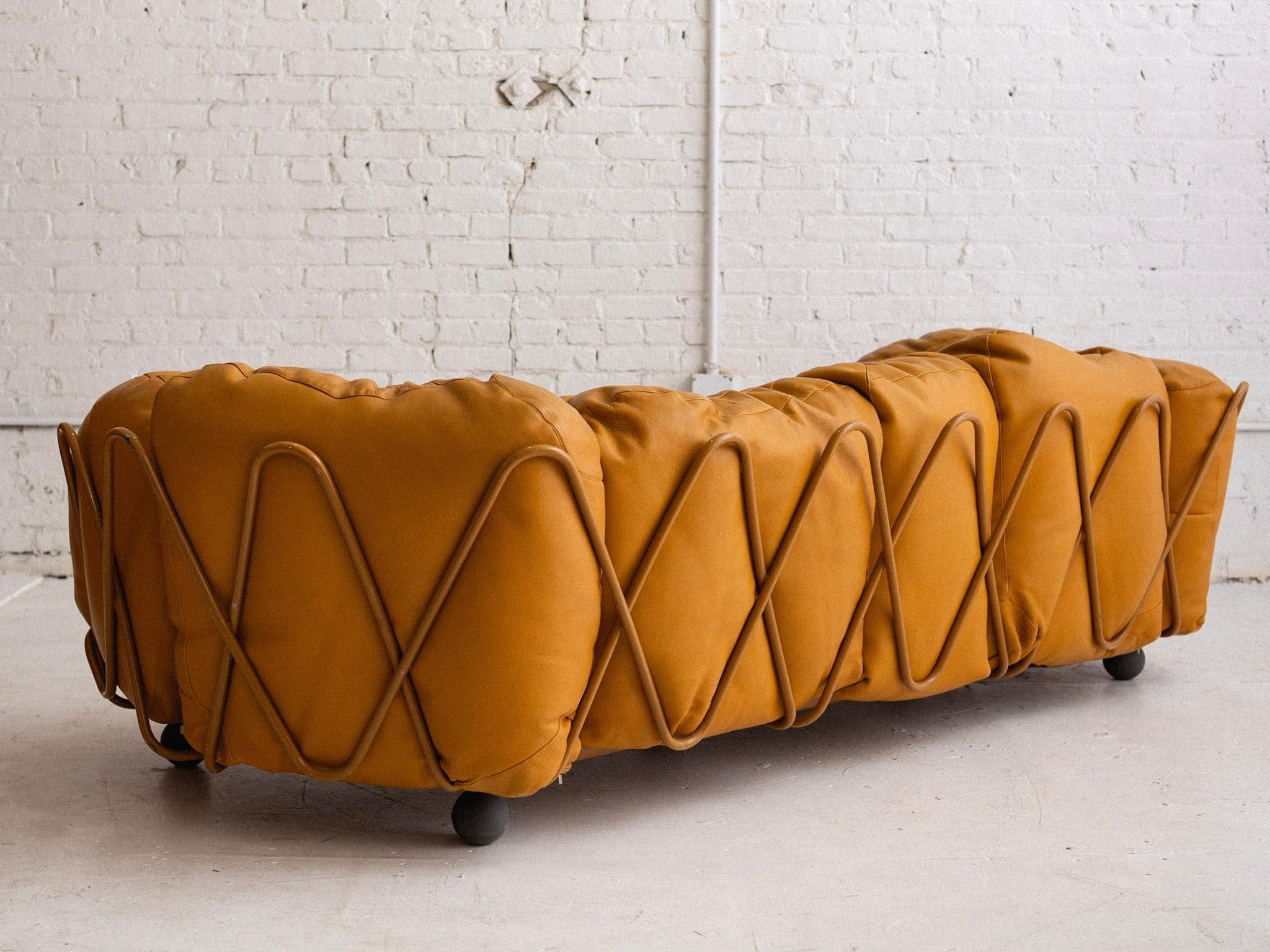 'Corbeille' Leather Sofa by Francesco Binfare for Edra 3