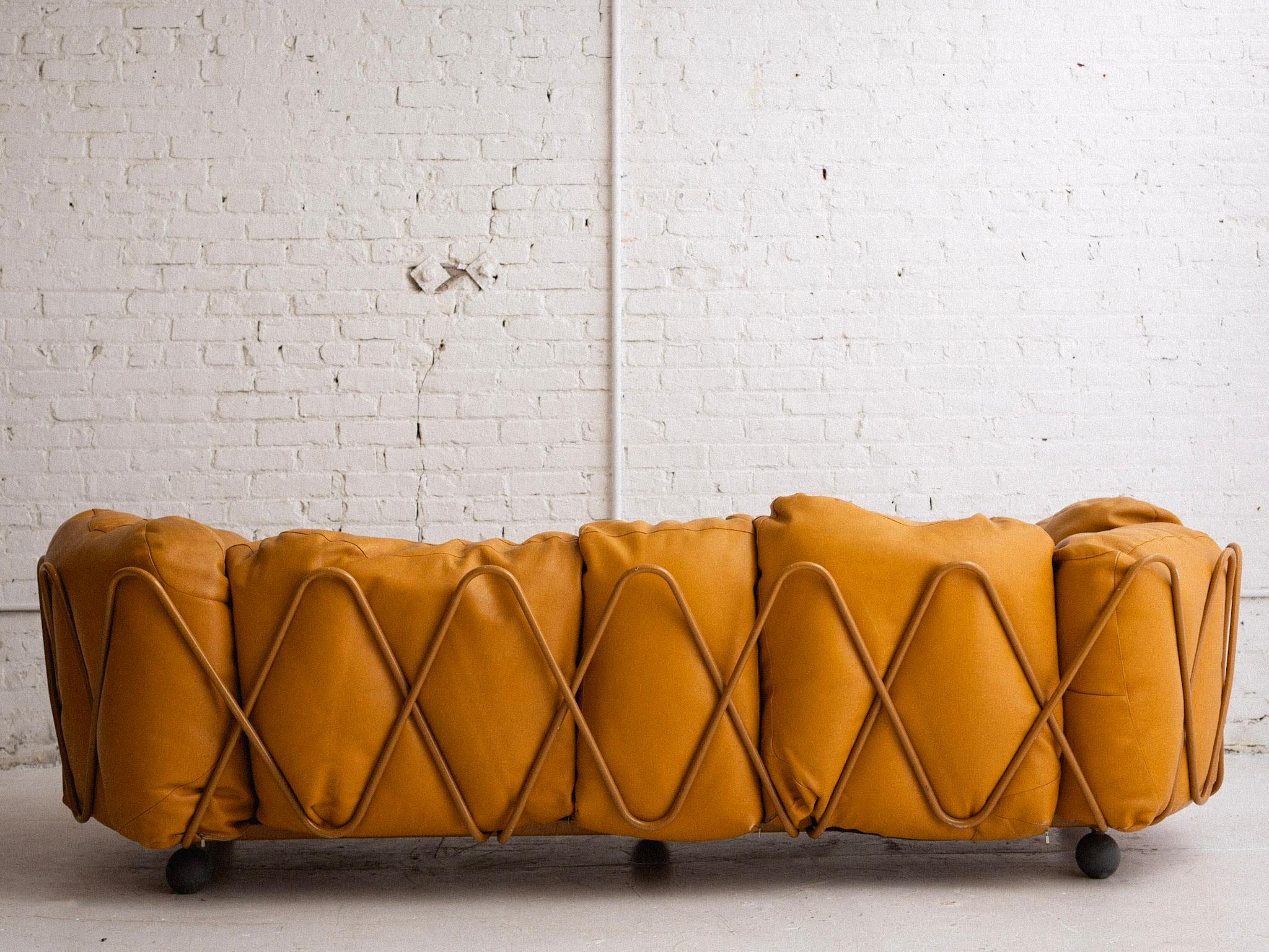 'Corbeille' Leather Sofa by Francesco Binfare for Edra 4