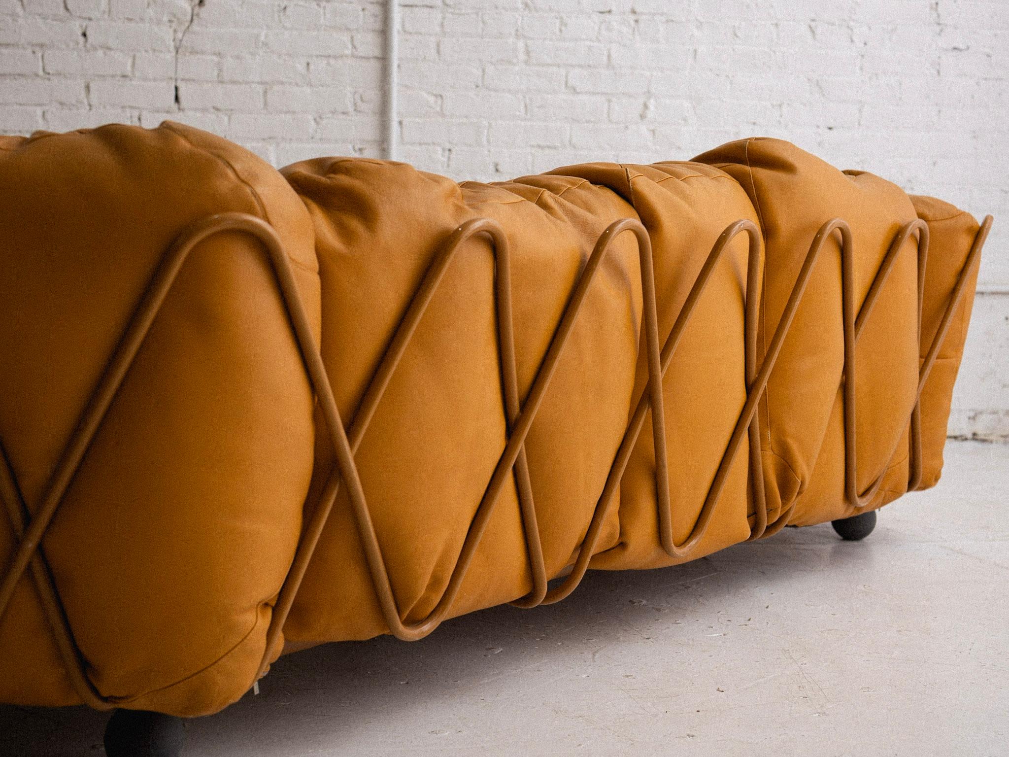 'Corbeille' Leather Sofa by Francesco Binfare for Edra 5