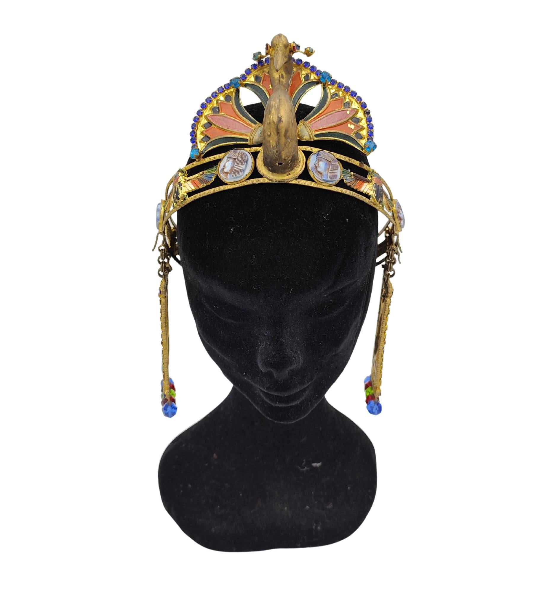 Conjunto de joyas de cuentas esmaltadas de traje de teatro de ópera Corbella Milano Beige en venta