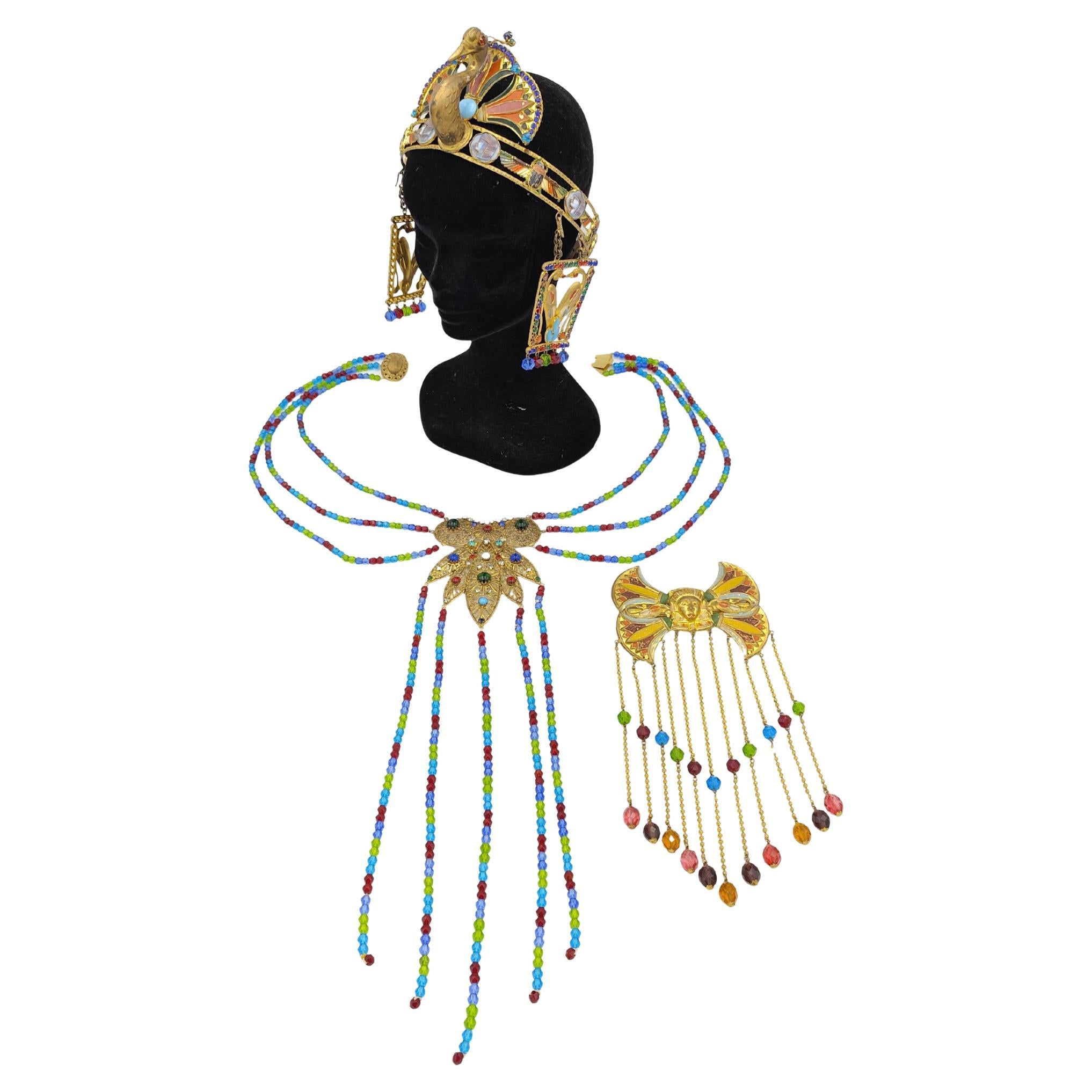 Conjunto de joyas de cuentas esmaltadas de traje de teatro de ópera Corbella Milano en venta