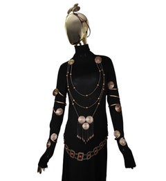 Corbella Milano opera theater costume silvergun metal jewelry set