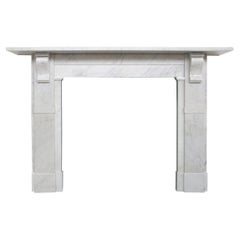 Corbelled Victorian Carrara Marble Fireplace Surround