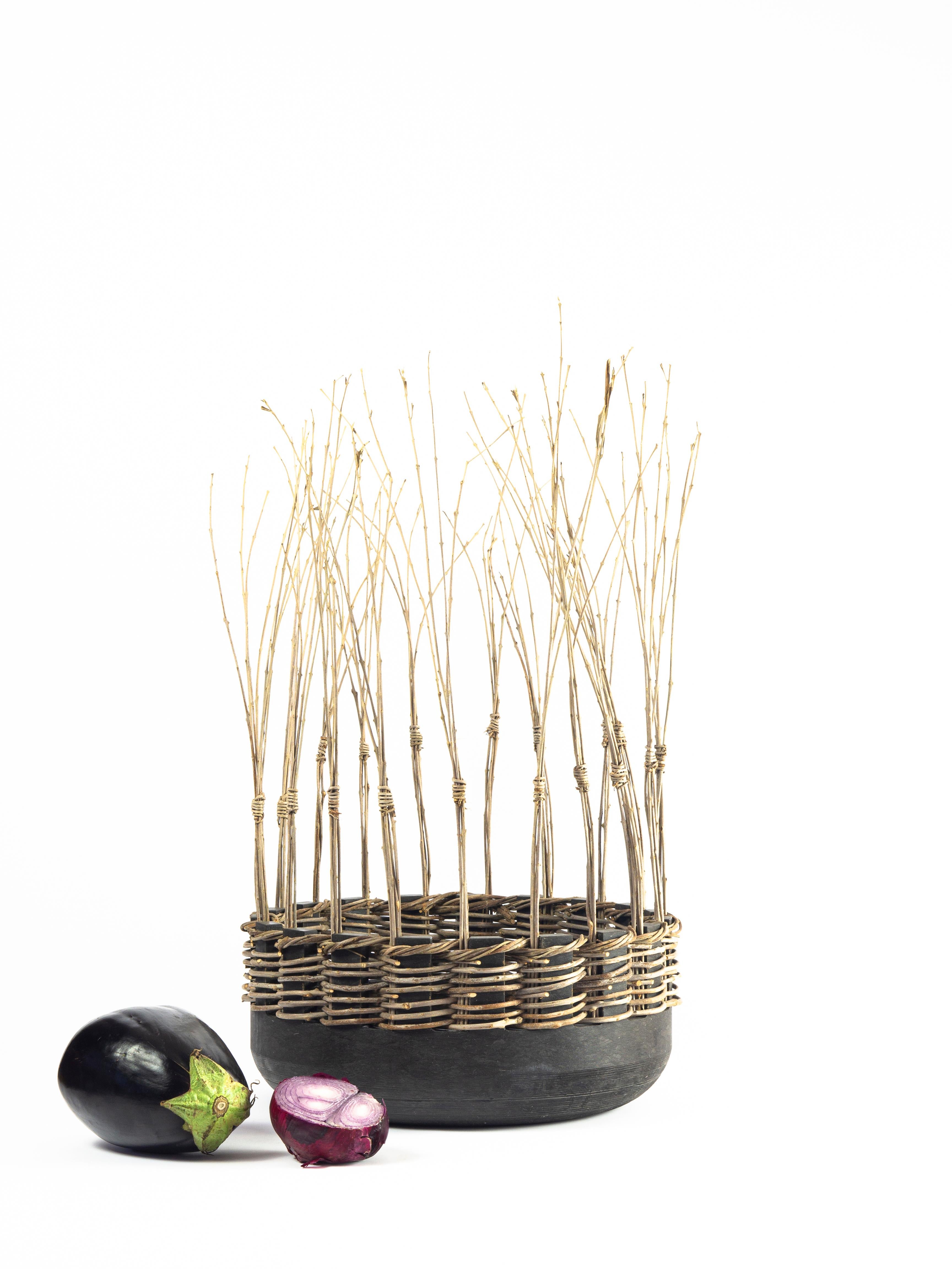 A collection of vases in Jerissa Stone and intertwined olive branches that comes from the theme of the 