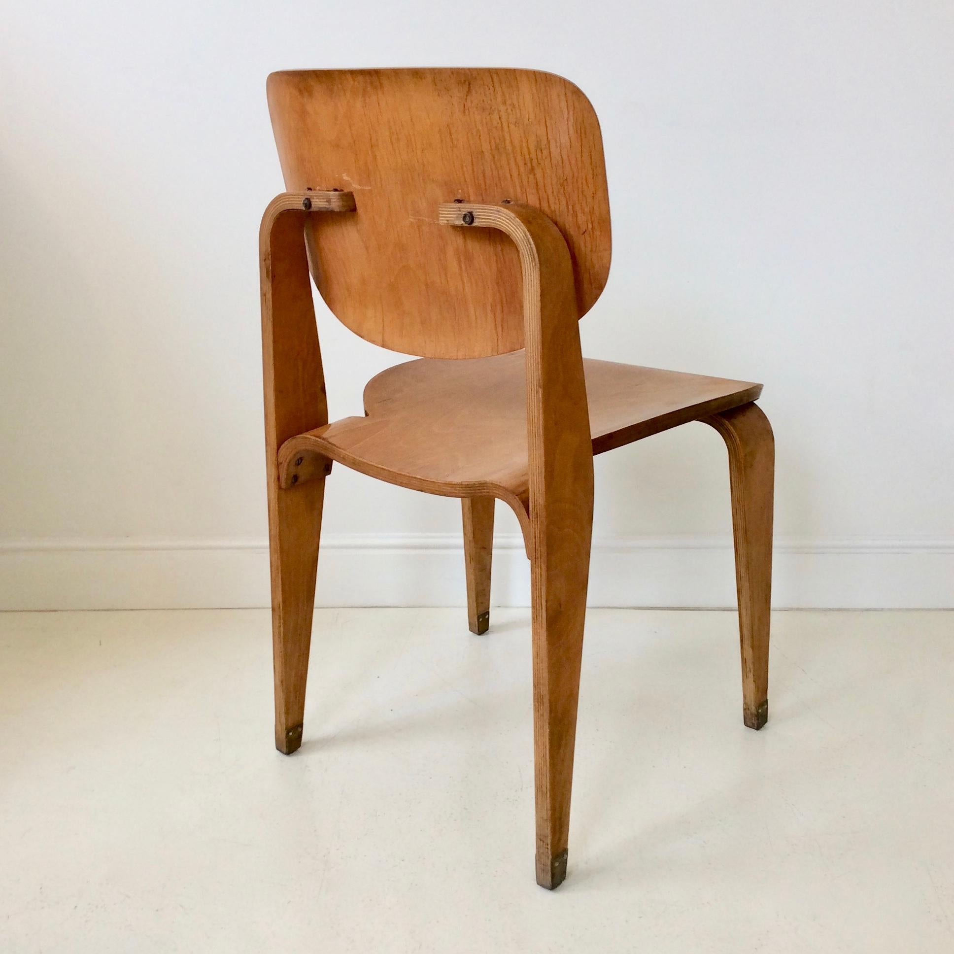 Corbetta Rare Plywood Chair, circa 1956, Italy 4