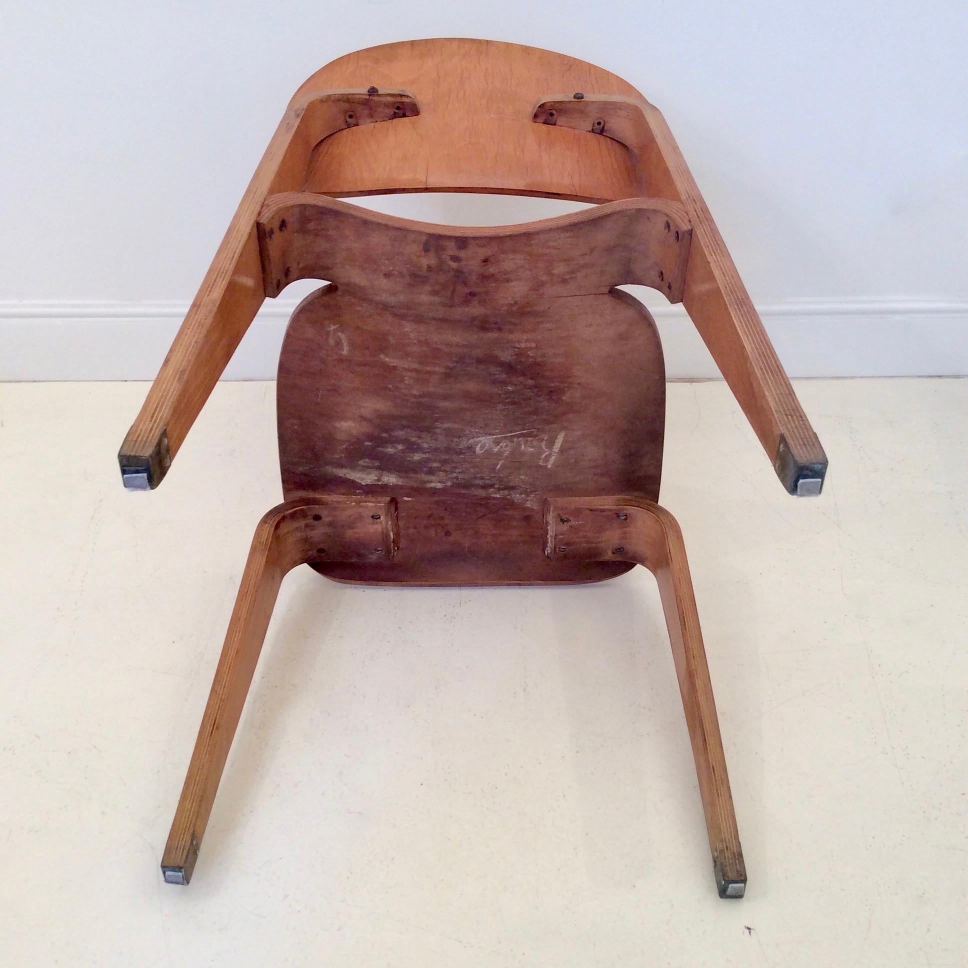 Corbetta Rare Plywood Chair, circa 1956, Italy 7