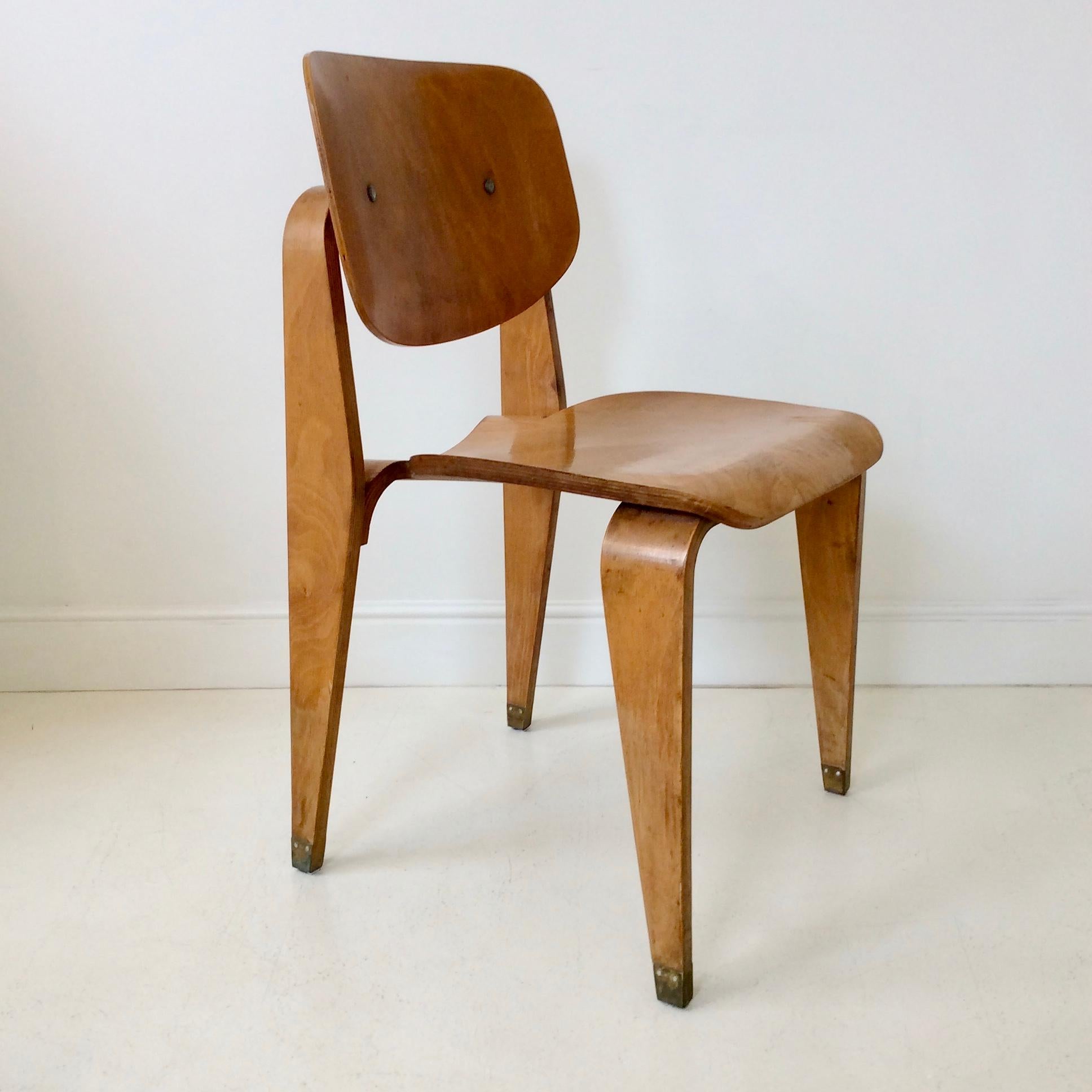 Corbetta Rare Plywood Chair, circa 1956, Italy 8