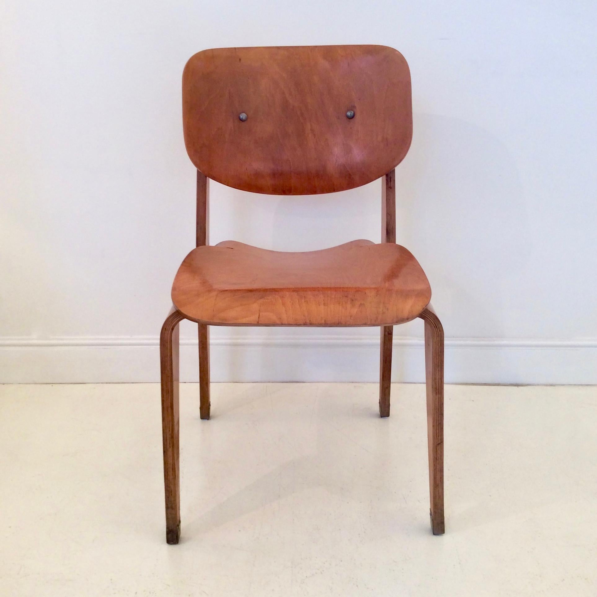 Italian Corbetta Rare Plywood Chair, circa 1956, Italy
