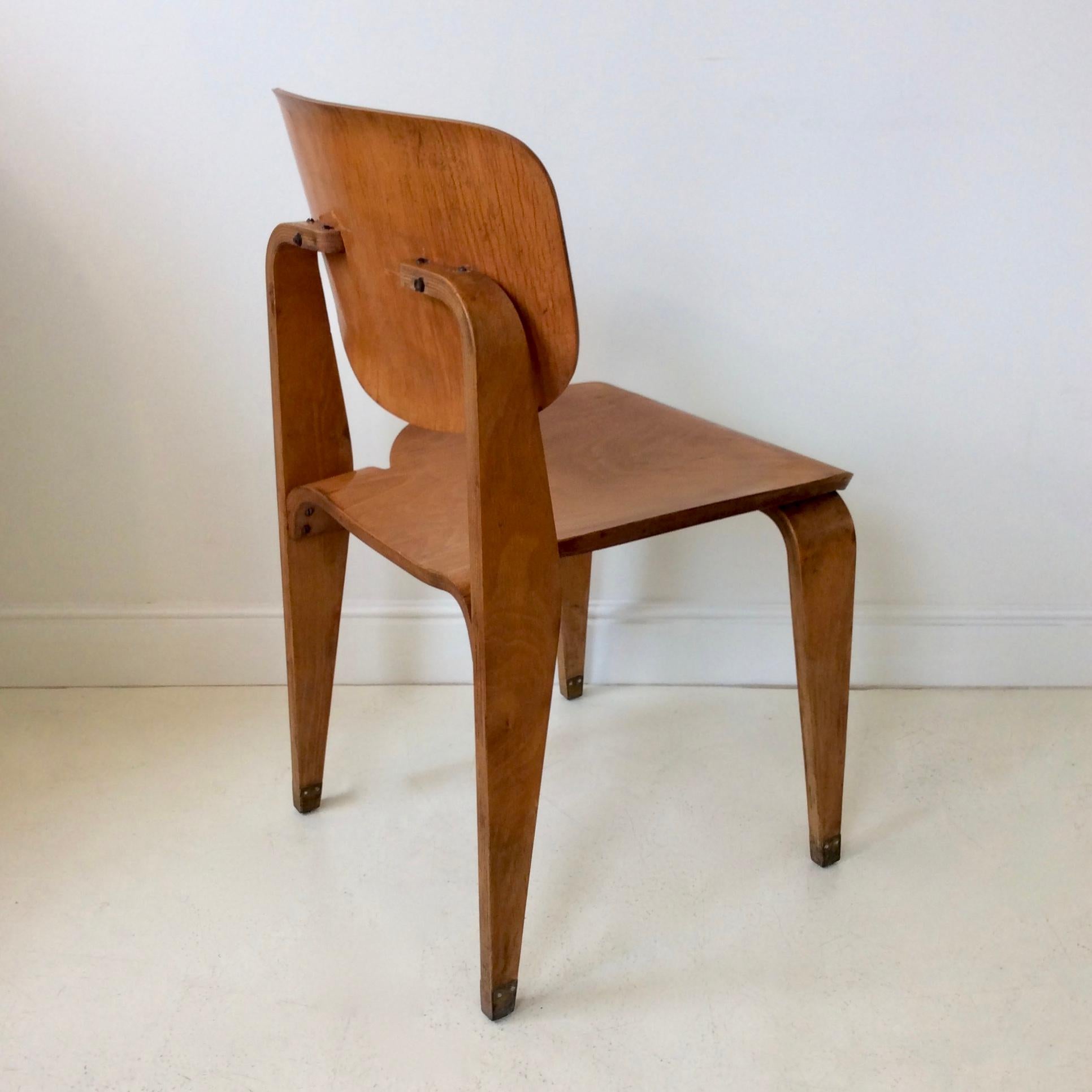Corbetta Rare Plywood Chair, circa 1956, Italy 1