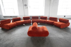 Corbi Sofa Set by Klaus Uredat for COR, 1970, Customised in Orange Corduroy