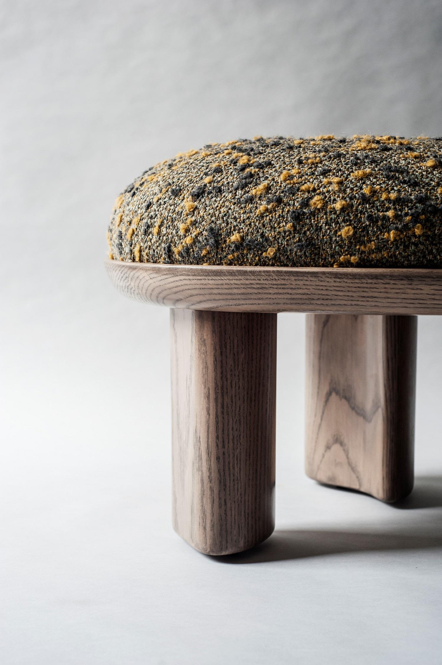 Contemporary Corbu Bench 'Small' in Grey Oak by DeMuro Das For Sale