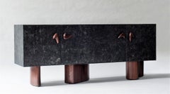 Corbu Cabinet by DeMuro Das in Charcoal Carta & Solid Walnut